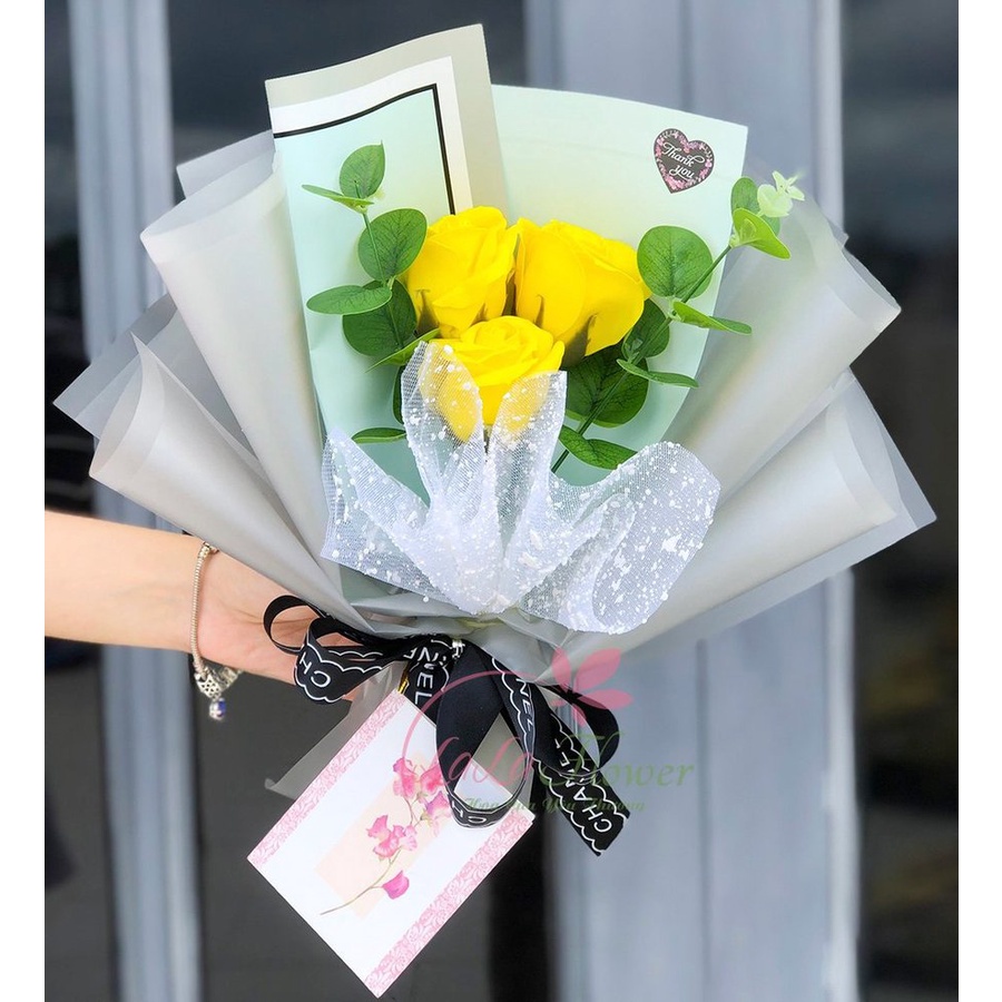 Bó Hoa Hồng Sáp Thơm 3 Bông - Hoa tặng mẹ 20/10, 8/3,quà tặng bạn gái valentine, sinh nhật