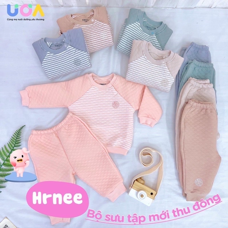 Hrnee - Bộ trần bông quả trám siêu mềm dầy dặn cho bé