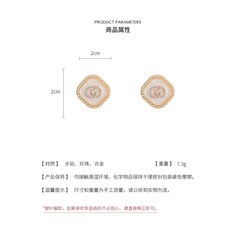 Bông Tai Đính Kim Cương &amp; Ngọc Trai Giả Cao Cấp Sang Trọng Thời Trang 2022