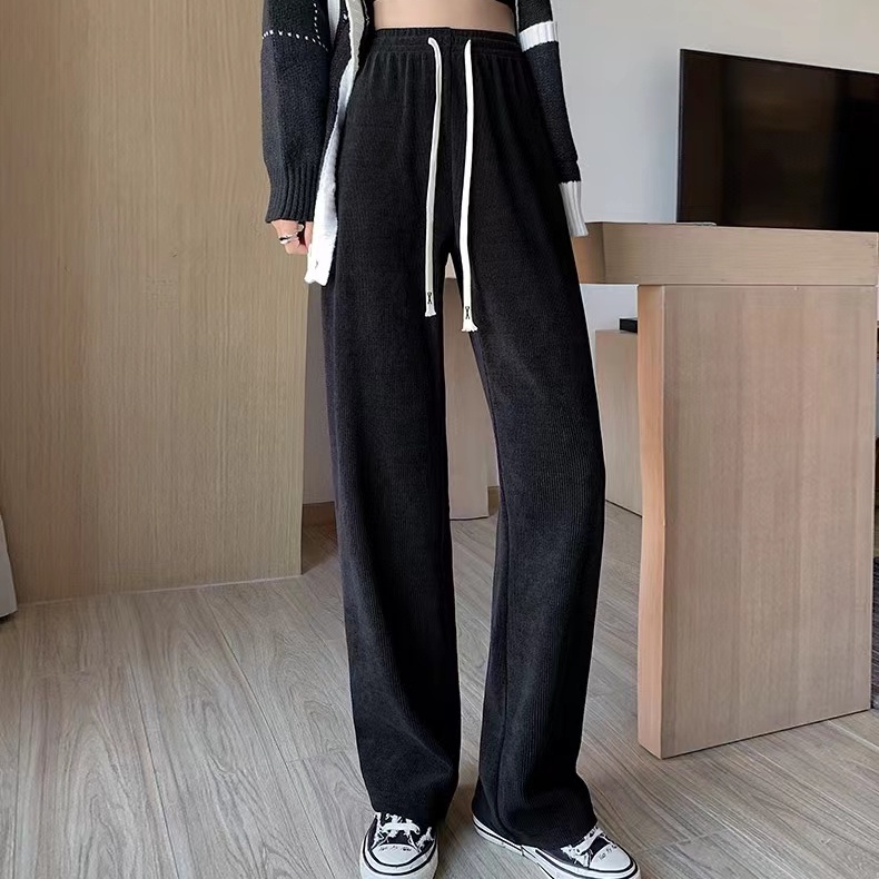 Quần dài SUXI ống rộng phối dây rút phong cách cổ điển thời trang dành cho nữ