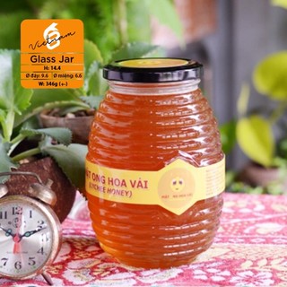 Hũ thủy tinh, lọ thủy tinh đựng mật ong 100ml 350ml 750ml - ad076