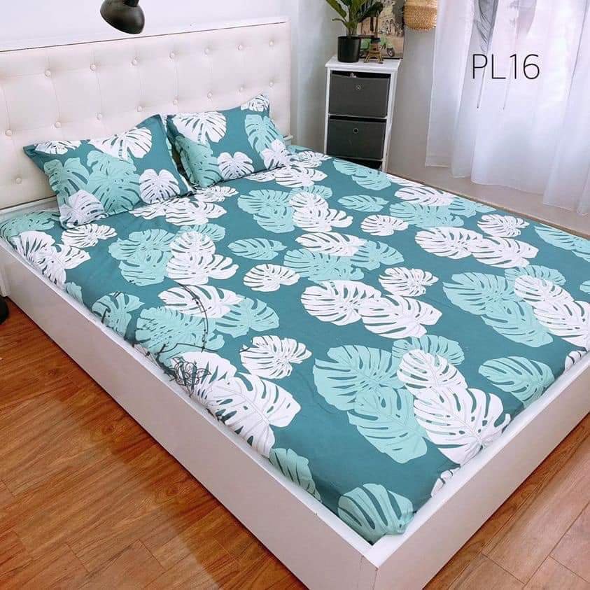 (Giá rẻ)  Drap bo chun Poly Cotton (có kèm áo gối) được chọn mẫu - Ga gối loại đẹp mẫu Tim đỏ new, được chọn mẫu