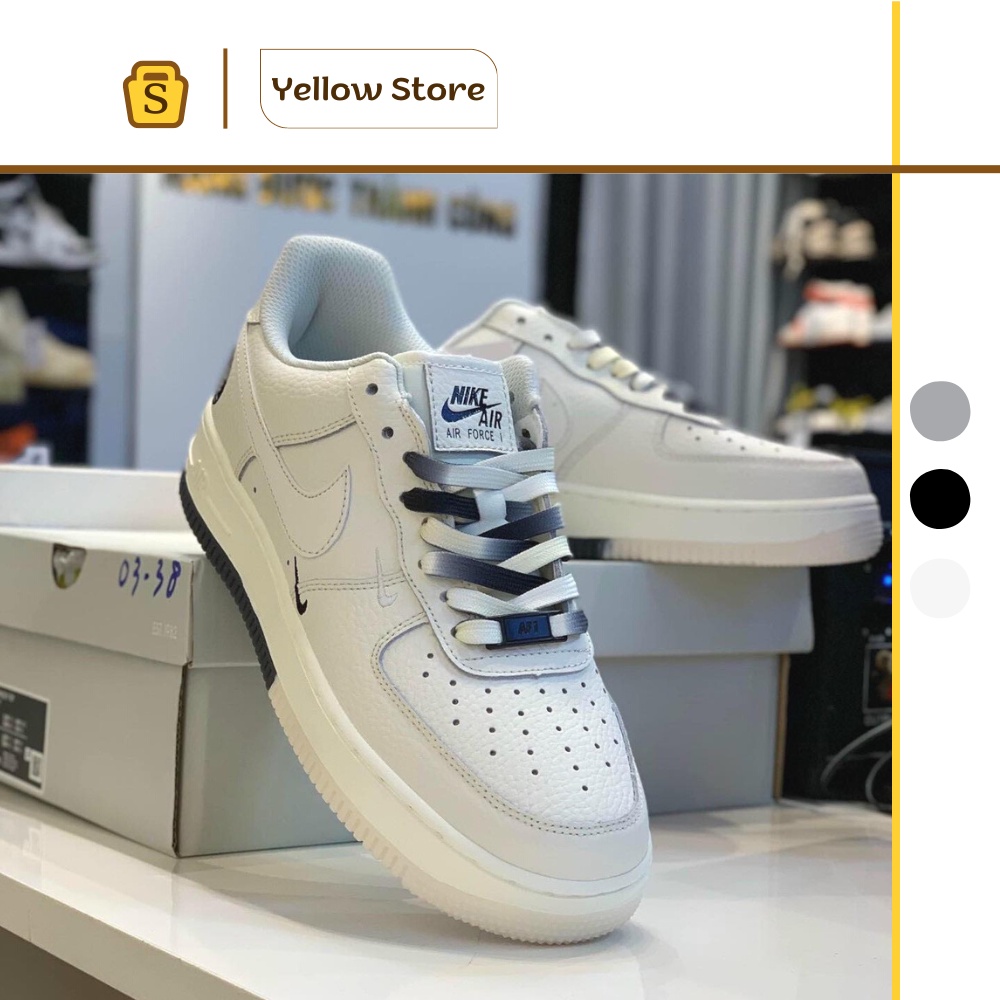 Giày thể thao AF1 âm dương, Giày Air force 1 Brooklyn Sail Black be sữa phối đồ nam nữ hot trend 2022 Full box