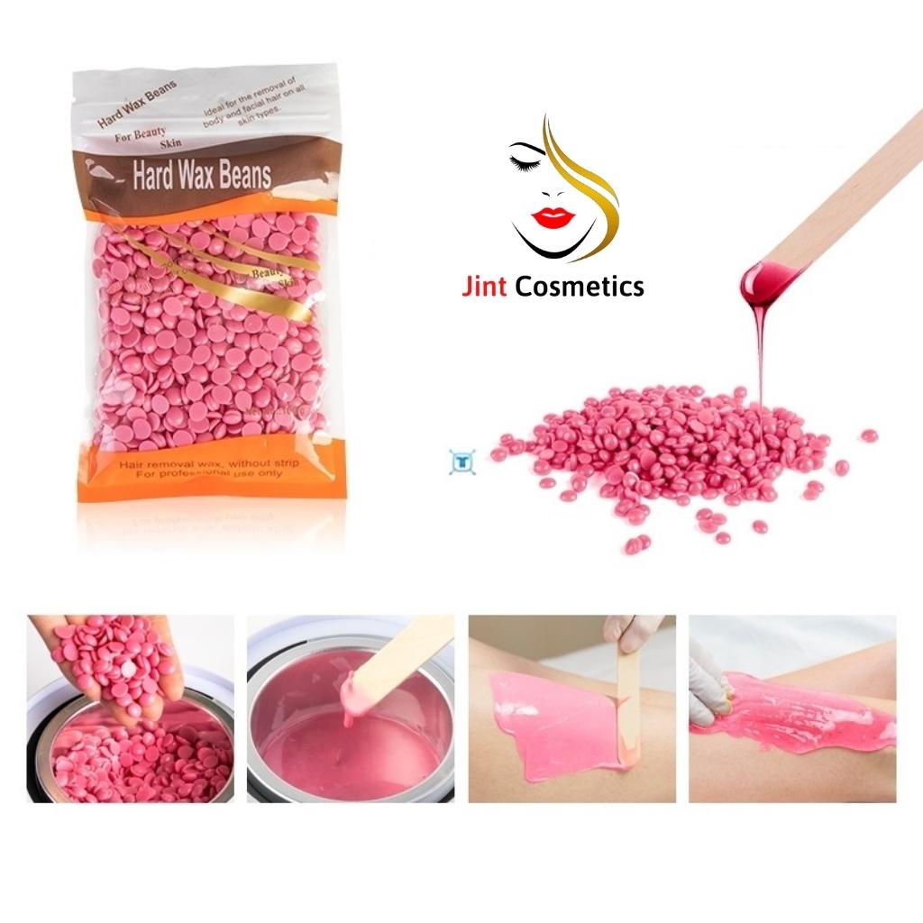 Sáp wax lông nóng Hard Wax Bean hạt đậu 100g tặng kèm que - sáp triệt lông jint
