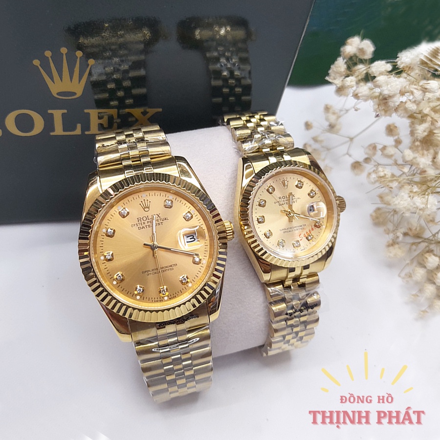 Đồng Hồ Đôi Nam Nữ R.OLEX Kính Sapphire Chống Nước