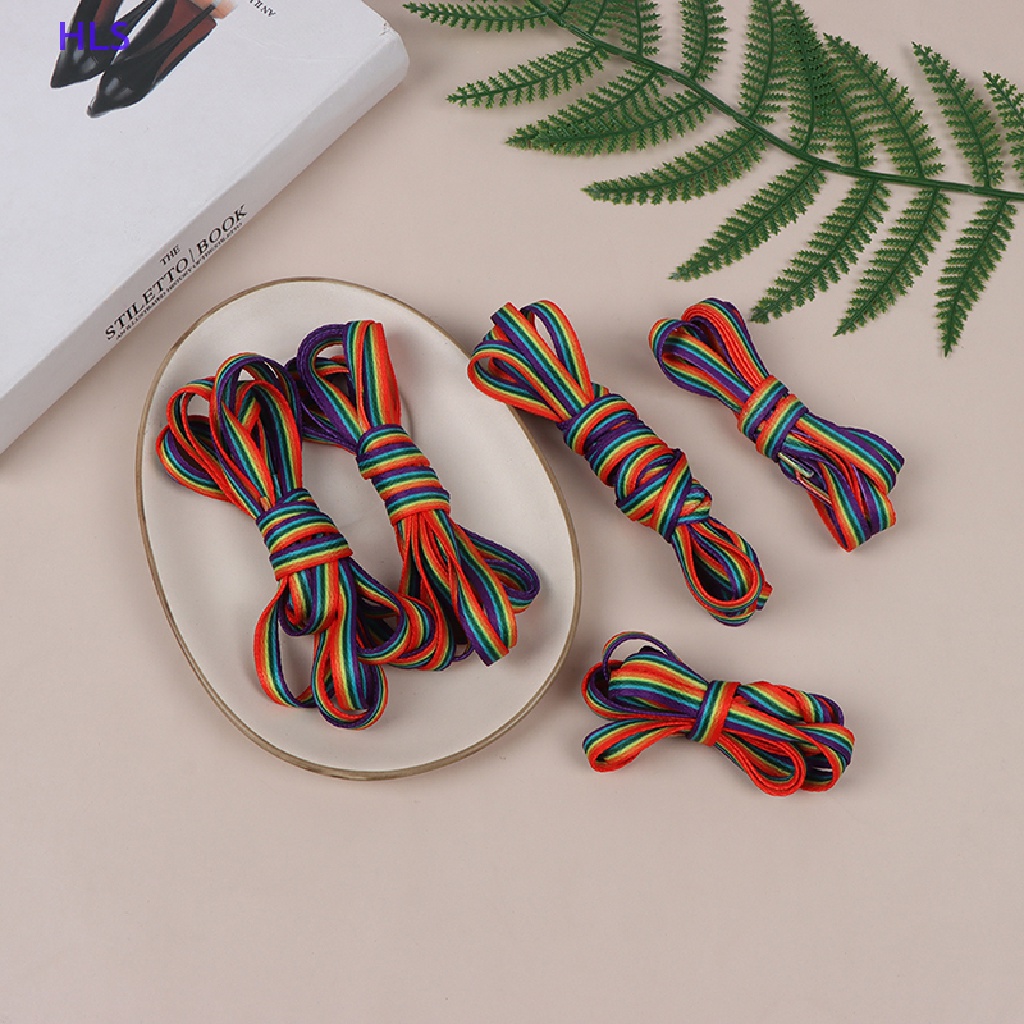 1 Cặp Dây Giày Dẹt Màu Gradient Thời Trang