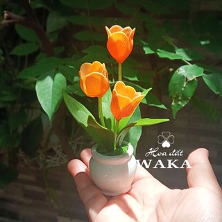 Hoa Đất Sét Mini- Chậu Tulip Mini 12cm