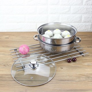 Bộ Nồi Hấp 2 Tầng Phi 28 Vung Kính