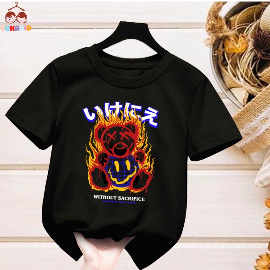 (giá sỉ ) Áo thun hình gấu without sacrifice Bé trai và gái.áo cho bé từ 6kg-30kg.AL56.