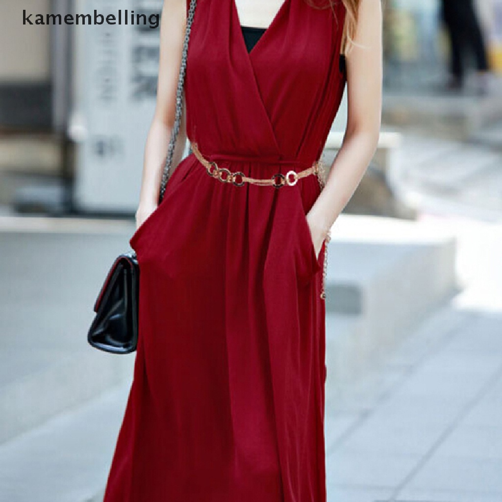 Thắt Lưng Dây Xích Kim Loại Đính Đá Pha Lê Cho Nữ