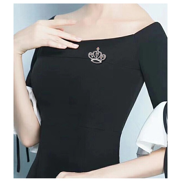 Trâm Cài Áo Hình Vương Miện Đính Đá Chống Trượt Thời Trang Cao Cấp Cho Nam