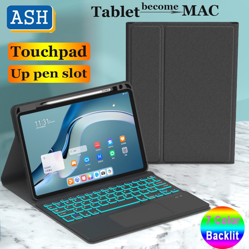 Ốp Máy Tính Bảng Da PU Nắp Lật Có Bàn Phím Cảm Ứng 7 Màu Cho OPPO Pad Air 2022 10.36 inch OPPO Pad 11