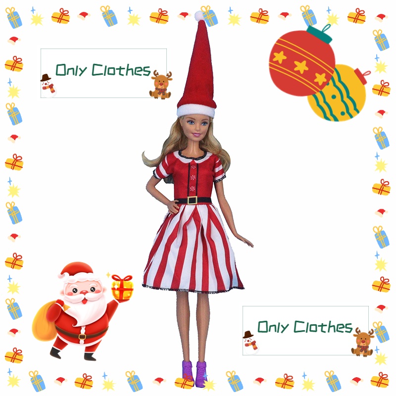 Quần Áo Cho Búp Bê BJD 30Cm DIY Phong Cách Giáng Sinh