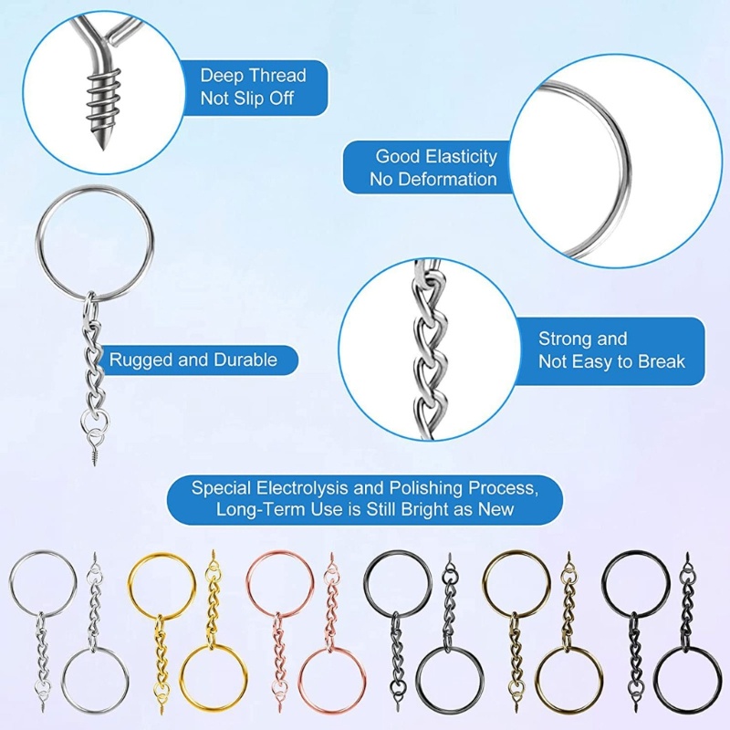 Sa Set 100 Vòng Sắt 25mm 6 Màu Làm Móc Khóa