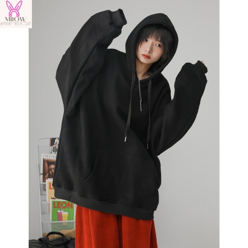 Áo khoác hoodie dây kéo chun tay vải nỉ form rộng nữ cho các cặp đôi xả kho giá rẻ nhất sàn dáng rộng có mũ form t