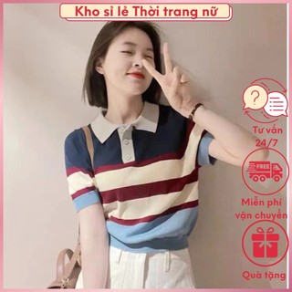 355. áo len polo kẻ
