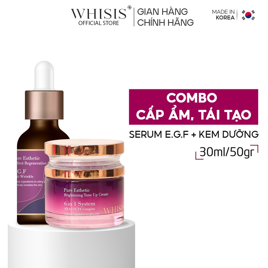 Combo Cấp Ẩm, Tái Tạo Da Khỏe Mạnh Whisis