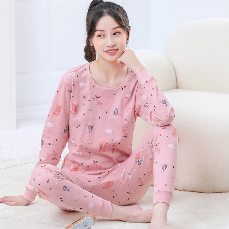 Bộ Đồ Ngủ 100% Cotton Màu Hồng Dành Cho Bé Gái Tuổi Teen Size 140-180 Có Size 20-70kg