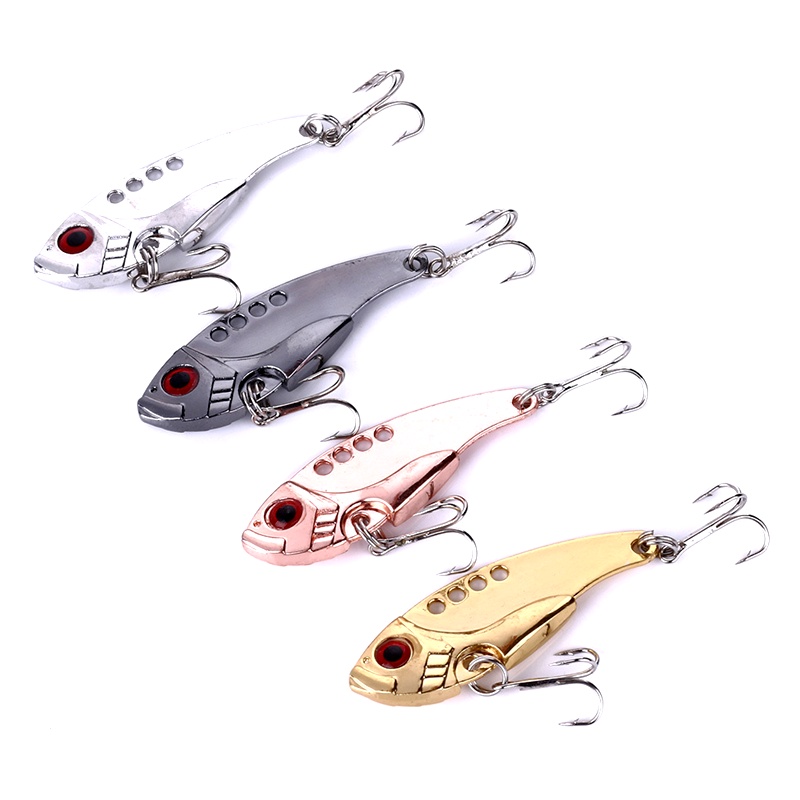 Mồi Câu Cá 3D 3.8g / 7g / 11g Mắt Kim Loại 4 Màu