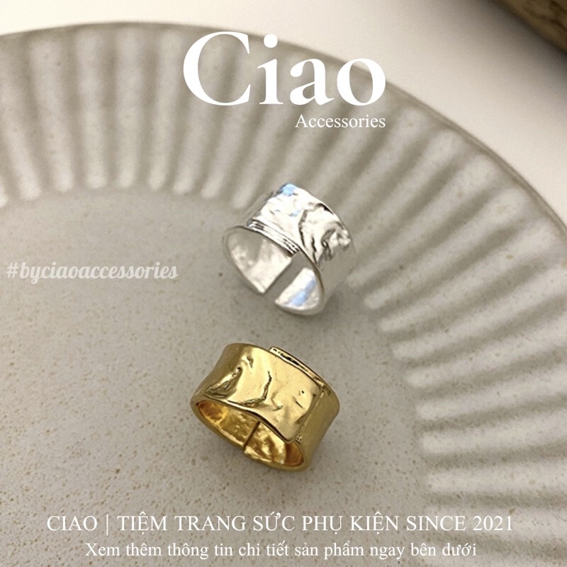 [HOẢ TỐC 1H] Nhẫn mạ bạc S925 thiết kế hoạ tiết mã 51 phong cách trendy Ciao accessories