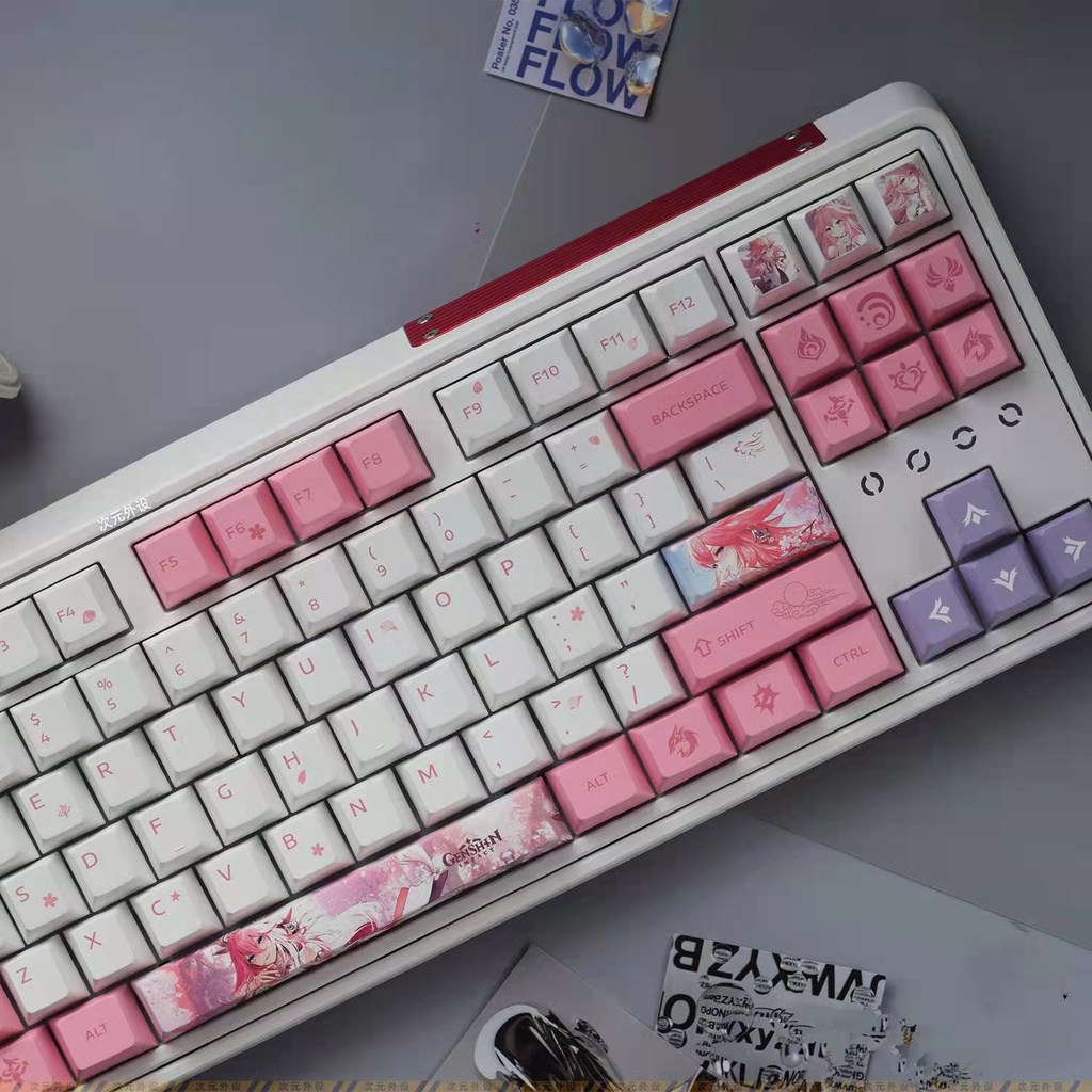 Bộ 8 Nút Bàn Phím Cơ Genshin Yae Kamiko Sublimation Space / ESC