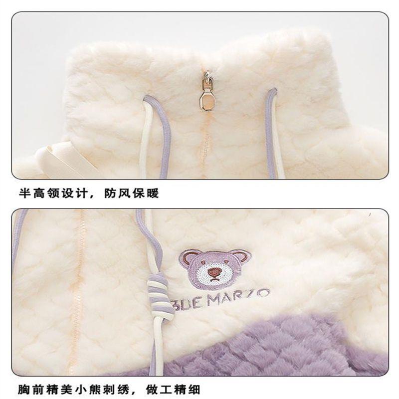 Áo Khoác Thu Đông Lót Nhung Dày Dặn Phong Cách Mới 2022 Cho Bé Gái