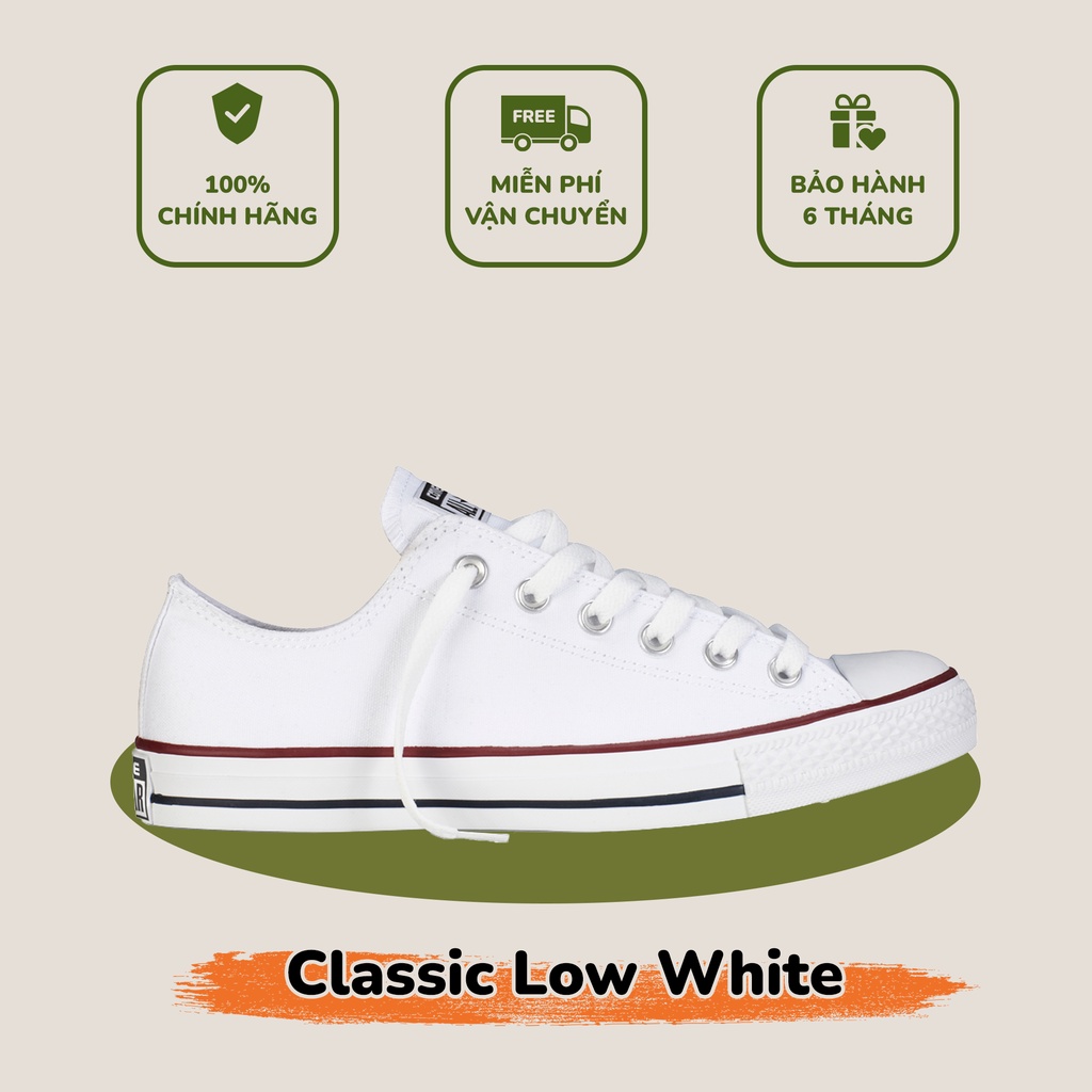 giày sneaker CONVERSEE CHUCK CLASSIC trắng thấp cổ