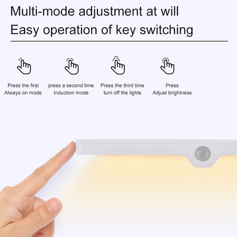 Đèn Ngủ LED Không Dây Cảm Biến Chuyển Động Thông Minh Có Thể Sạc Lại Bằng Cổng USB