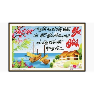 Tranh đính đá gia đình chưa đính vs081