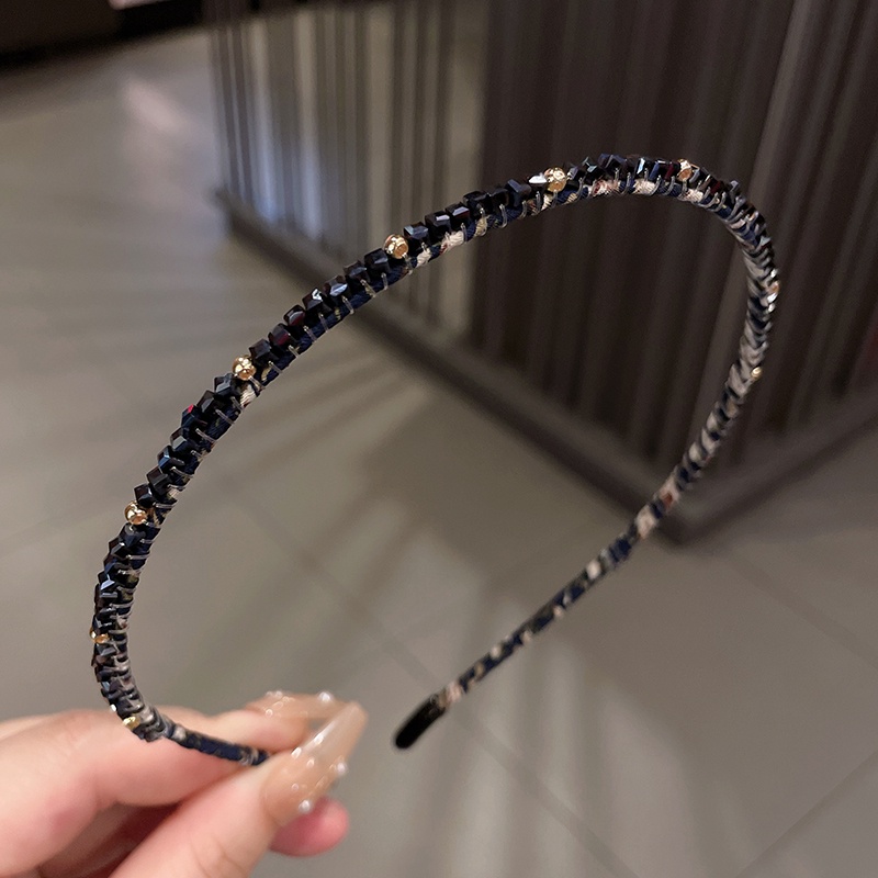 Băng Đô Cài Tóc Đính Pha Lê Siêu Mỏng Rửa Mặt Thời Trang Hàn Quốc Cho Nữ