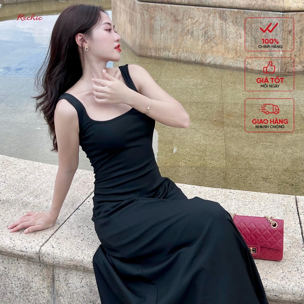 RECHIC Đầm thun dài Salise ôm body dáng cơ bản tôn dáng xinh xắn gợi cảm phù hợp đi cafe dạo phố