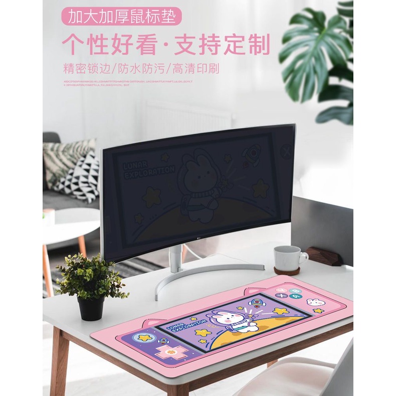 Tấm Lót Chuột Và Bàn Phím Chơi Game Cỡ Lớn In Hoạt Hình Dễ Thương