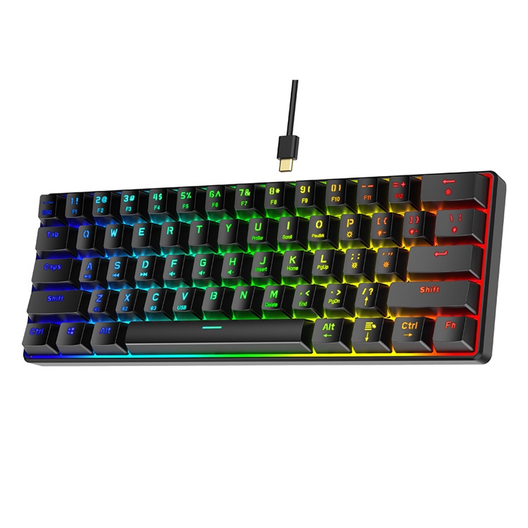 Bàn phím cơ mini Red Switch 18 chế độ led RGB layout 61 phím Hunting Engine S61 G1000
