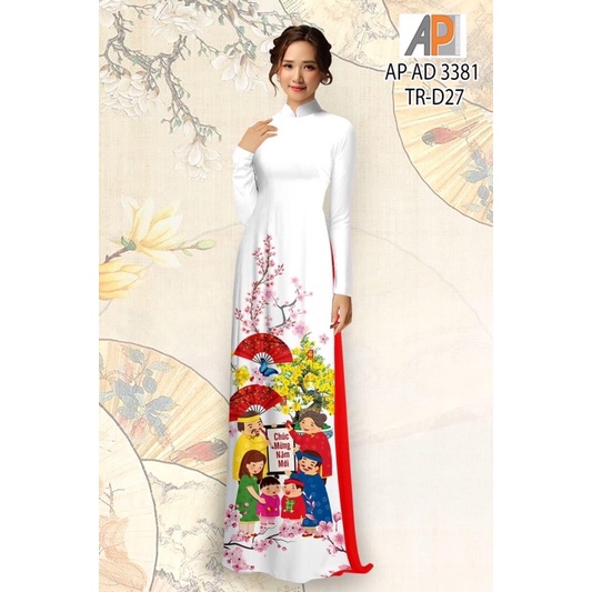 Vải may áo dài in 3D Tết đẹp