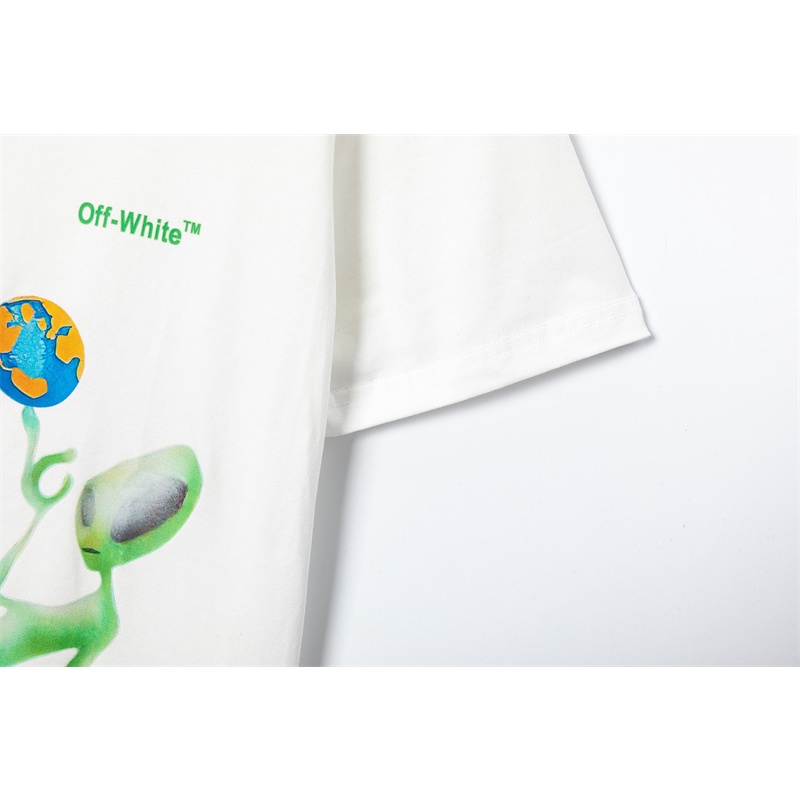 Áo Thun Off White In Biểu Tượng Người Ngoài Hành Tinh Vui Nhộn Thời Trang Đường Phố
