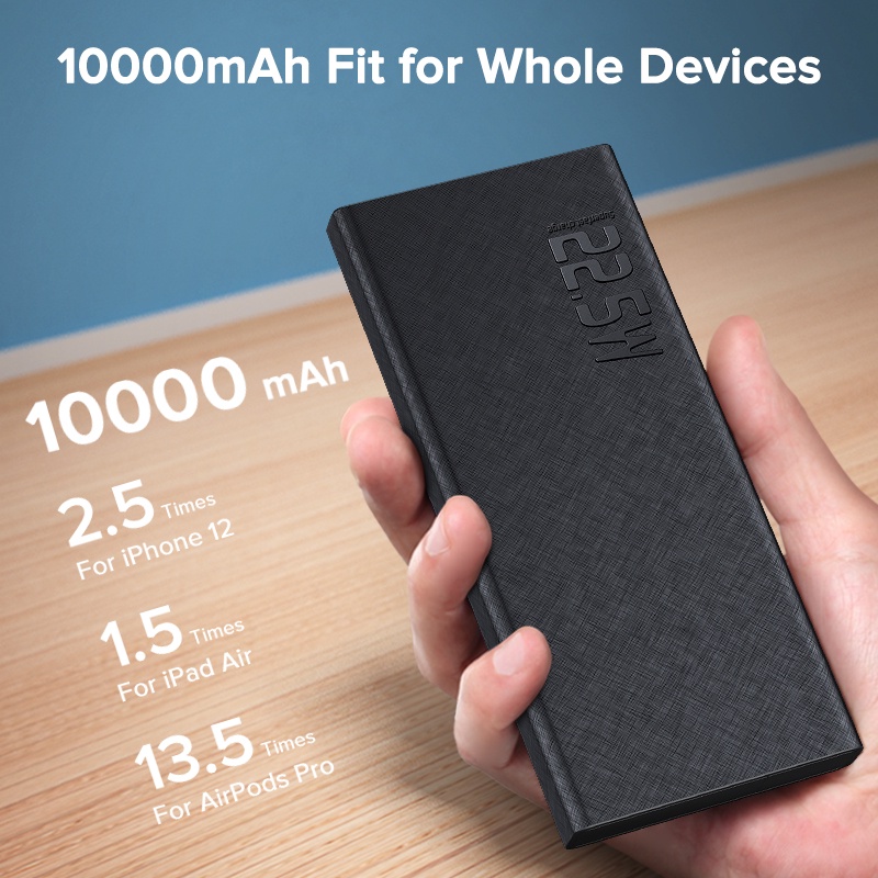 QOOVI Sạc dự phòng 20000mAh sạc nhanh loại C + cổng usb sạc màn hình kỹ thuật số hỗ trợ tất cả các kiểu điện thoại di động