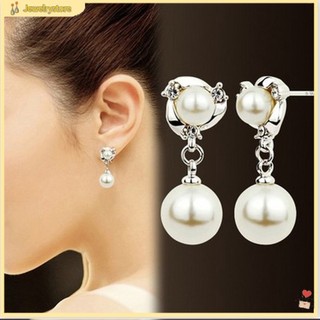 (jewelrystore) Khuyên tai dáng dài đính ngọc trai xinh xắn sang trọng cho nữ