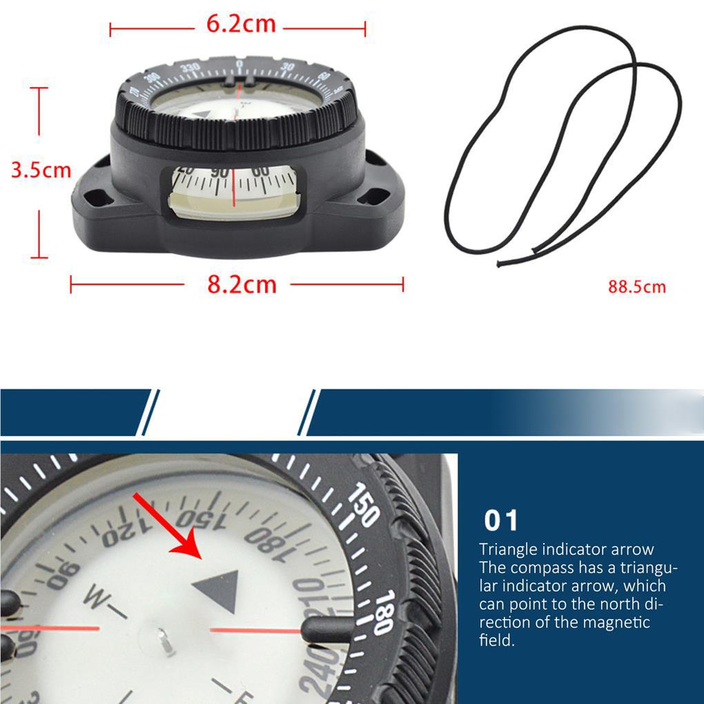 La Bàn Định Vị Hướng Đi Lặn Chuyên Nghiệp Chống Thấm Nước Kèm Dây Co Giãn Và Tấm Hướng Dẫn Màu