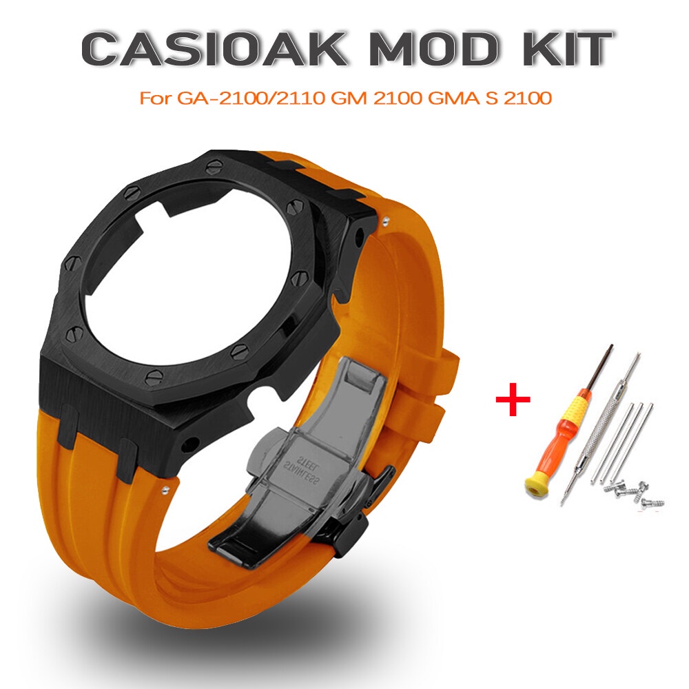 Bộ Dây Đeo + Vỏ Kim Loại Cho Đồng Hồ Casio GA-2100 / 2110 AP Farm Oak 3
