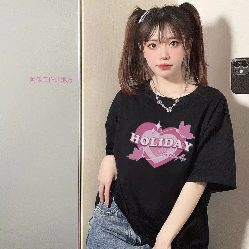 NRVP Áo Thun Unisex Mùa Hè Dáng Suông Tay Cộc Phong Cách Hàn Quốc Cho Nam Nữ