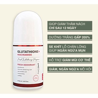 Lăn nách glutathione, lăn khử mùi glutathione, giúp giảm thâm nách 60ml - khử mùi cơ thể tại nhà