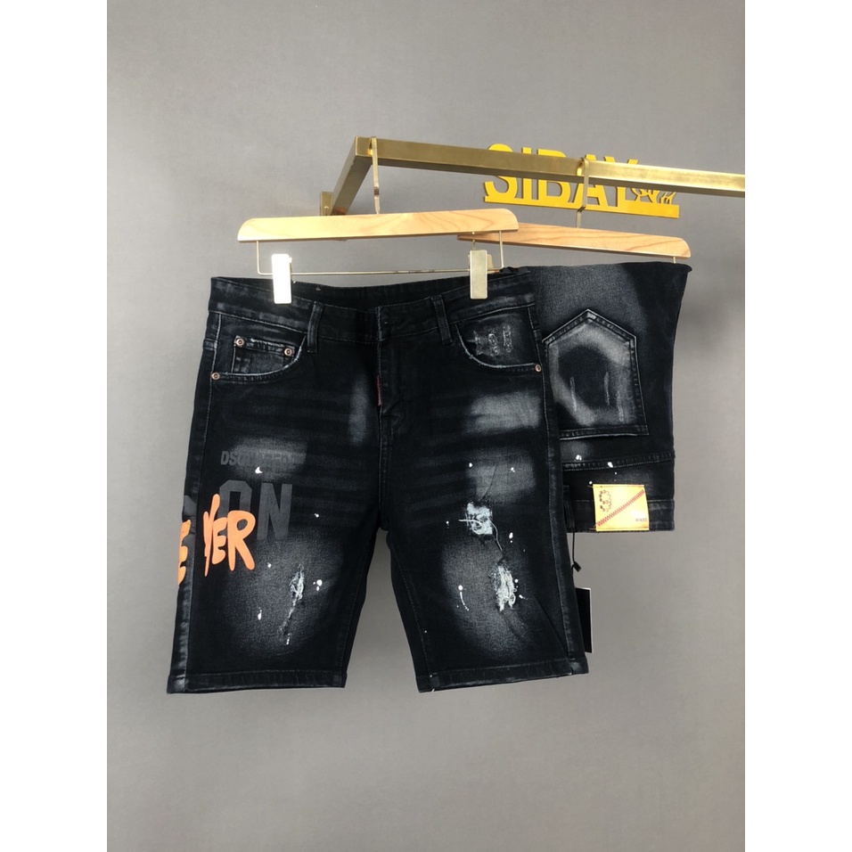 quần short jean nam cao cấp màu đen rách hàng chuẩn shop