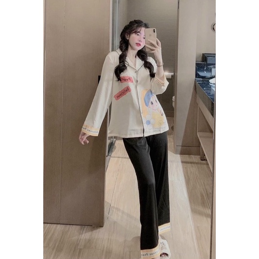 Đồ bộ mặc nhà cô gái trà sửa siêu cute