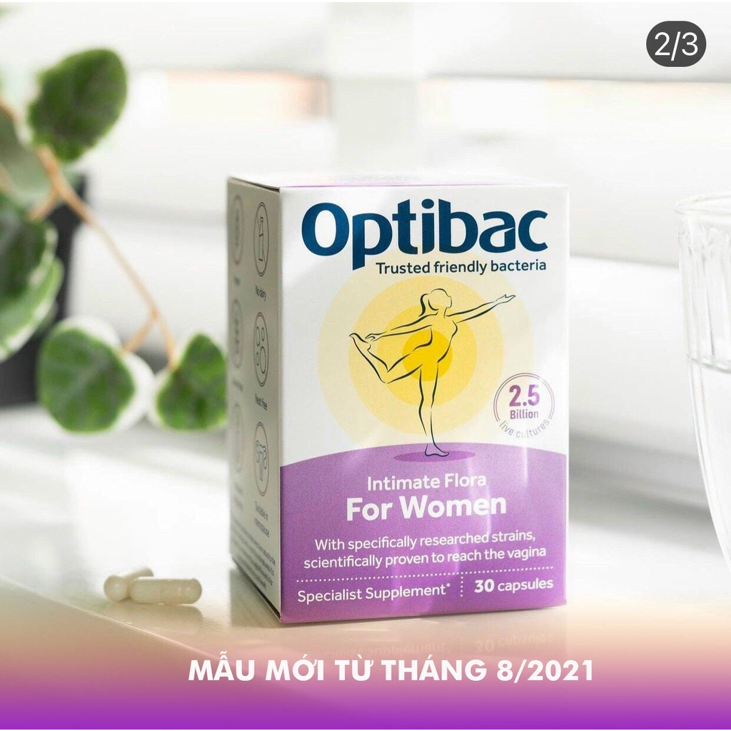 Men vi sinh Optibac tím  Giảm viên phụ khoa cho phụ nữ, dùng được cho mẹ bầu
