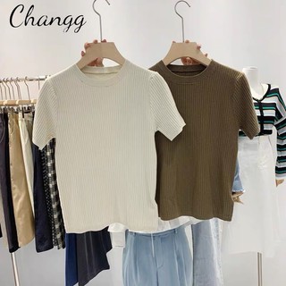 Áo len ĐŨA CỘC TAY CỔ TRÒN basic chất đẹp