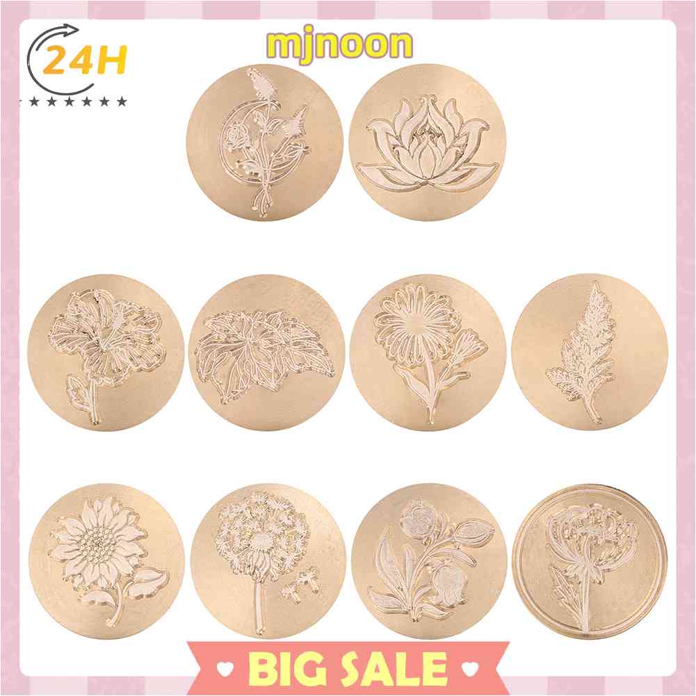 Con Dấu Sáp Niêm Phong Bì Thư Hình Tròn Họa Tiết Hoa Cổ Điển DIY