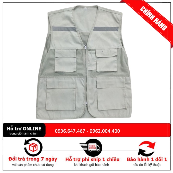 Áo Gile Bảo Hộ Lao Động Nhiều Màu Sắc Kèm Sợi Phản Quang, Đồ Bảo Hộ Lao Động Kĩ Sư Công Trình