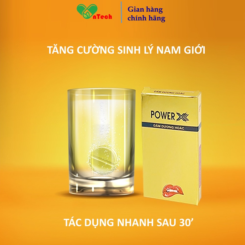 Viên sủi POWER X chống xuất tinh sớm tăng cường sinh lý bổ thận tráng dương kéo dài thời gian quan hệ hộp 2 viên