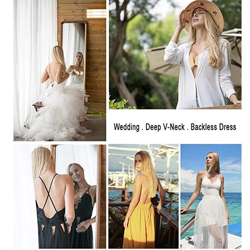 Áo Lót Nâng Ngực Không Dây / Áo Ngực Vô Hình Tự Dính Không Dây / Không Gọng Không Đường May Lưng Đẹp BH