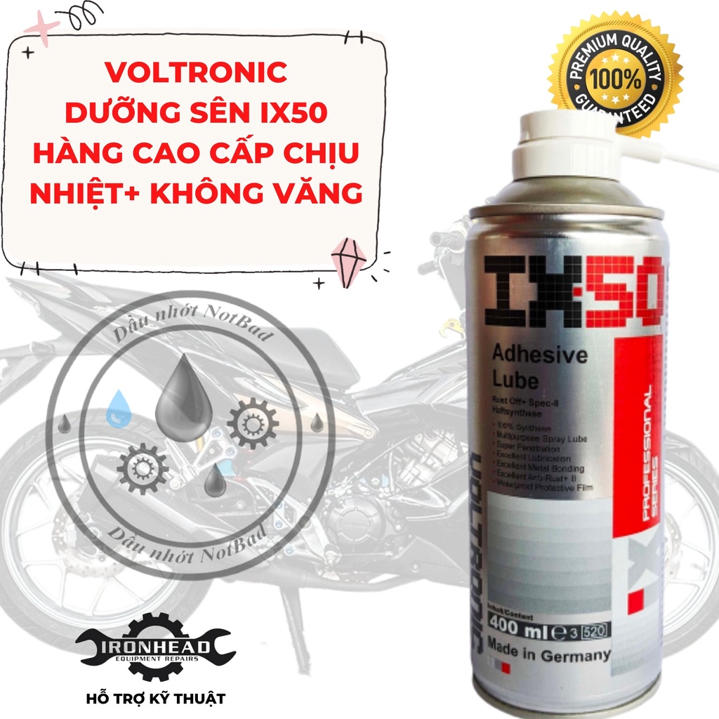 Xịt rửa sên - bôi trơn sên cao cấp Voltronic M50 - Dưỡng sên IX50 - IX50 Jumbo - Vệ sinh sên, Rửa sên IX69 IX69 Jumbo